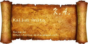 Kallus Anita névjegykártya